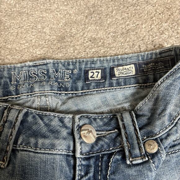 Miss Me Womens Embellished Sequin Straight Leg Jeans Medium Wash Size 27 - Picture 9 of 14